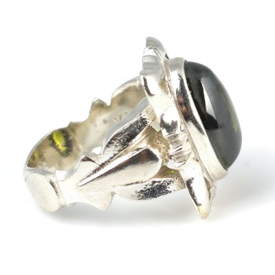 Gümüş Peridot Taşlı Erkek Yüzüğü - 4