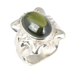 Gümüş Peridot Taşlı Erkek Yüzüğü - Nusrettaki