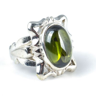 Gümüş Peridot Taşlı Erkek Yüzüğü - 3