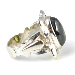 Gümüş Peridot Taşlı Erkek Yüzüğü - 4