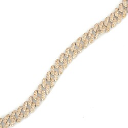 Gümüş Sarı Taşlı Gurmet Zincir Bileklik - 3