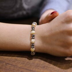 Gümüş Sedef Taşlı Bileklik - 4