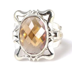 Gümüş Turuncu Sitrin Taşlı Erkek Yüzüğü - Nusrettaki (1)