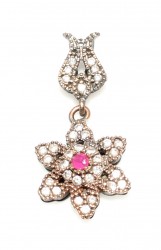 Silver & Bronze Star Design Pendant with Ruby - Nusrettaki (1)