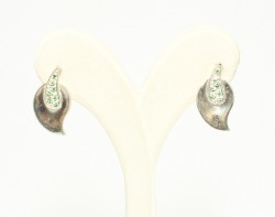 925 Silver Leaf Design Stud Earrings - Nusrettaki (1)