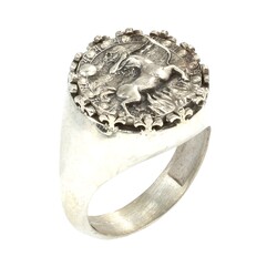 Nusrettaki - Gümüş Yay Burcu Erkek Yüzüğü