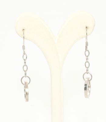 Hoop Model, 925 Silver, Pendant Dangle Earrings - 2