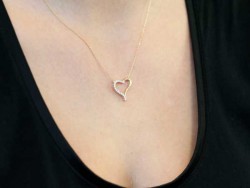 Heart Design Gold Necklace - Nusrettaki (1)
