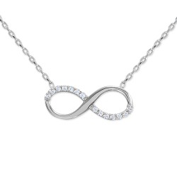 Infinity 14K Gold Necklace with Cz's - 1