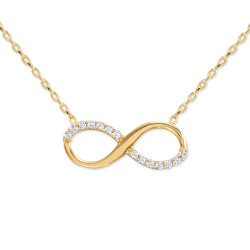 Infinity 14K Gold Necklace with Cz's - Nusrettaki (1)