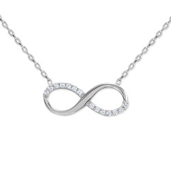 Infinity 14K Gold Necklace with Cz's - 3