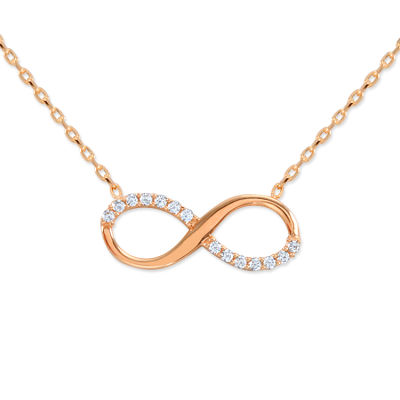 Infinity 14K Gold Necklace with Cz's - 4