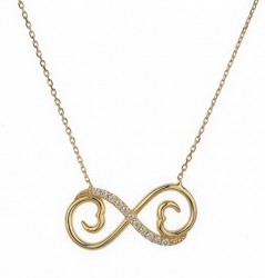 Infinity & Heart 14ct Gold Necklace - Nusrettaki
