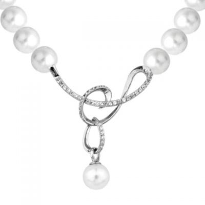 Infinity Model Gold Necklace with Pearl - 1