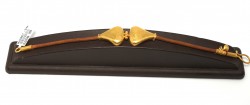 24 Ayar Altın Dövmeli Üçgen Model Kahverengi Deri Bileklik - Nusrettaki (1)