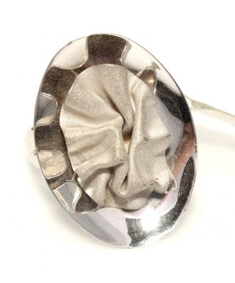 14 Ayar Altın Kırışık Oval Yüzük - 5