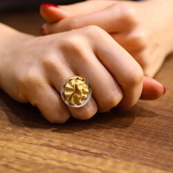 14 Ayar Altın Kırışık Yüzük - 3