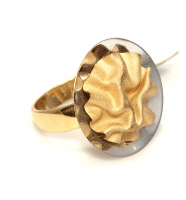 14 Ayar Altın Kırışık Yüzük - 6