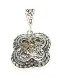 Konstantinapol Model Yeşil Taşlı Kolye Ucu - 5