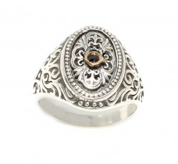 Constantinople Design Authentic Men Ring with Citrine - Nusrettaki (1)
