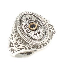 Constantinople Design Authentic Men Ring with Citrine - Nusrettaki