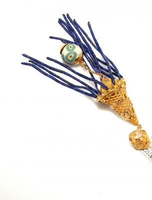 lapis tassel pendant - 4