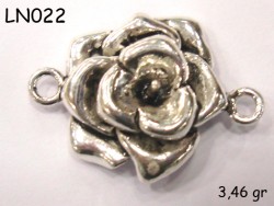 Nusret - LN022 925 Sterling Silver Findings Flower Link