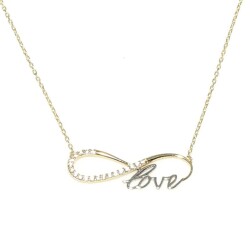 Love Written Necklace with 14K Gold - Nusrettaki (1)
