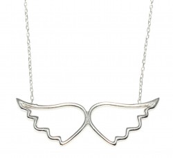 Angel Wing Design Silver Necklace - Nusrettaki