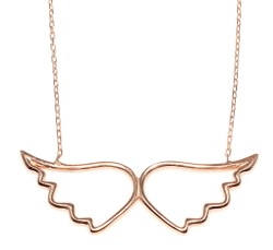 Angel Wing Design Silver Necklace - Nusrettaki (1)