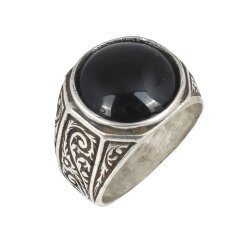 925 Ayar Gümüş Onyx Taşlı Erkek yüzük - Nusrettaki