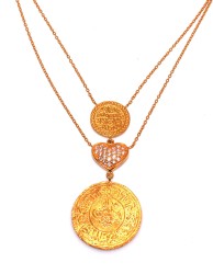22 Ayar Altın Osmanlı Turalı Kalp Modeli Kolye - Nusrettaki