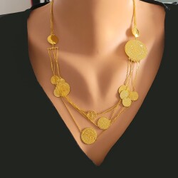 Ottoman Sign Model 22K Gold Necklace - Nusrettaki