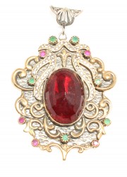 Oval Ruby Stone Authentic Pendant Sterling Silver - 2