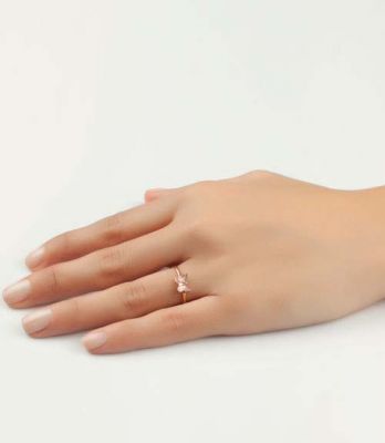 Butterfly Design Ring with Pink Mother of Pearl - 1