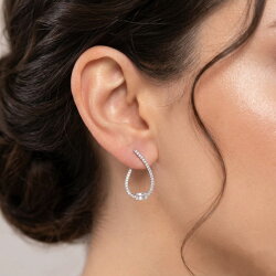 Pırlanta Montür Zarif Gümüş Küpe - Nusrettaki