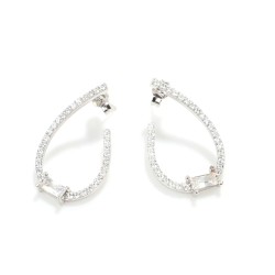 Pırlanta Montür Zarif Gümüş Küpe - Nusrettaki (1)