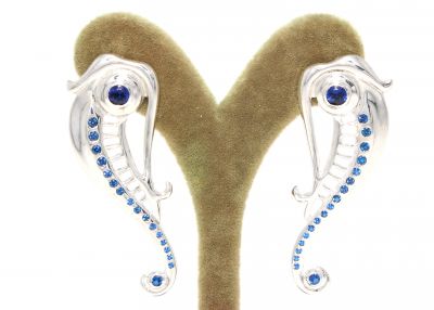 14K Gold Poseidon's Seahorse; Arion Earrings - 5