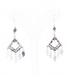 925 Sterling Silver Dangle Filigree Earrings with Drop Silver Scales - Nusrettaki (1)