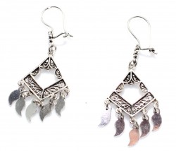 925 Sterling Silver Dangle Filigree Earrings with Drop Silver Scales - 3
