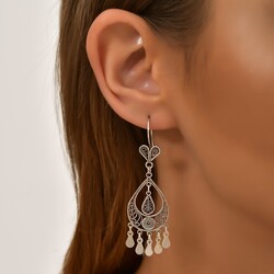 Dangle Filigree Earrings 925 sterling silver - Nusrettaki