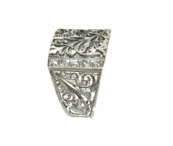 Rectangle, Hand Carved 925 Sterling Silver Man Ring - 3
