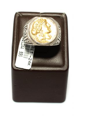 Alexander Desenli 24 Ayar Altın ve Gümüş Yüzük - 3