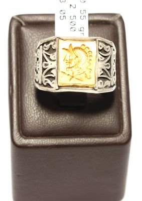 Truva Askeri 24 Ayar Altın Gümüş Yüzük - 4