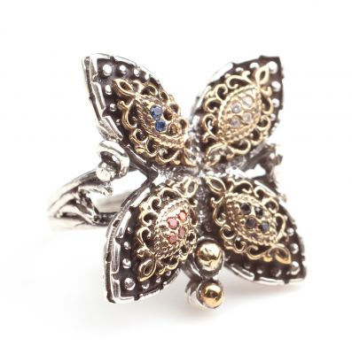 Silver Antique Butterfly Ring - 2