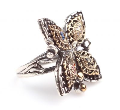 Silver Antique Butterfly Ring - 3
