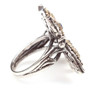 Silver Antique Butterfly Ring - 4