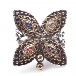 Silver Antique Butterfly Ring - 5