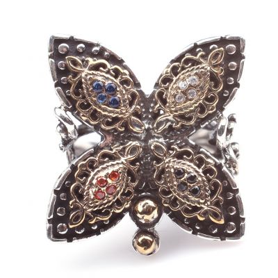 Silver Antique Butterfly Ring - 5