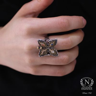 Silver Antique Butterfly Ring - 8